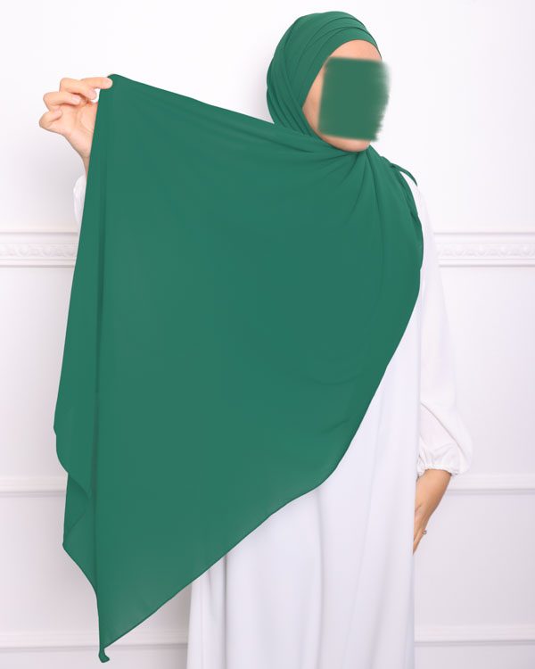 Hijab pas cher a enfiler en mousseline croise hijab croisé mousseline hijab pas cher vert
